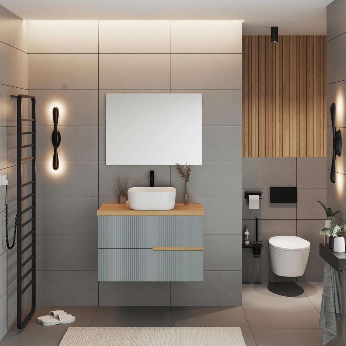 Element Ispod Umivaonika Eva - boje kadulje/divlji hrast, Moderno, drvni materijal (80/51/46cm)