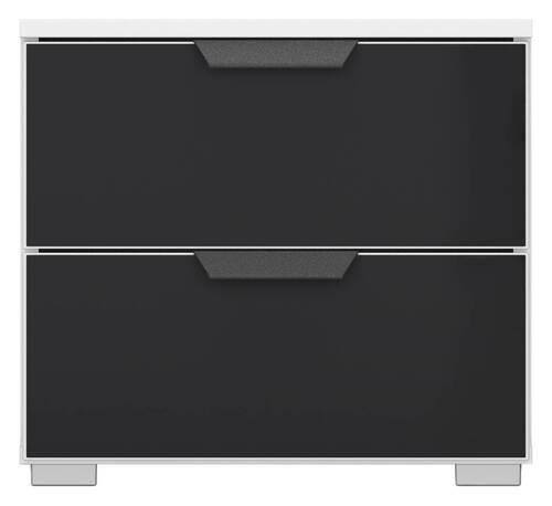 NOPTIERA ARTEMIS - alb/antracit, Modern, sticlă/material pe bază de lemn (47/43/42cm) - Modern Living