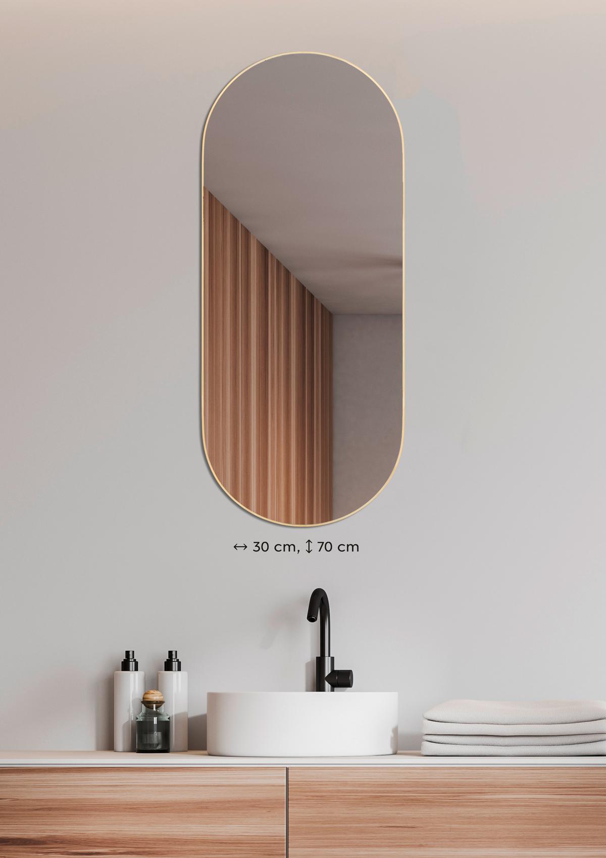 LUSTRO ŚCIENNE JOSEPHINE 81630179 - kolor złoty, Trend, metal/szkło (30/70/1cm)