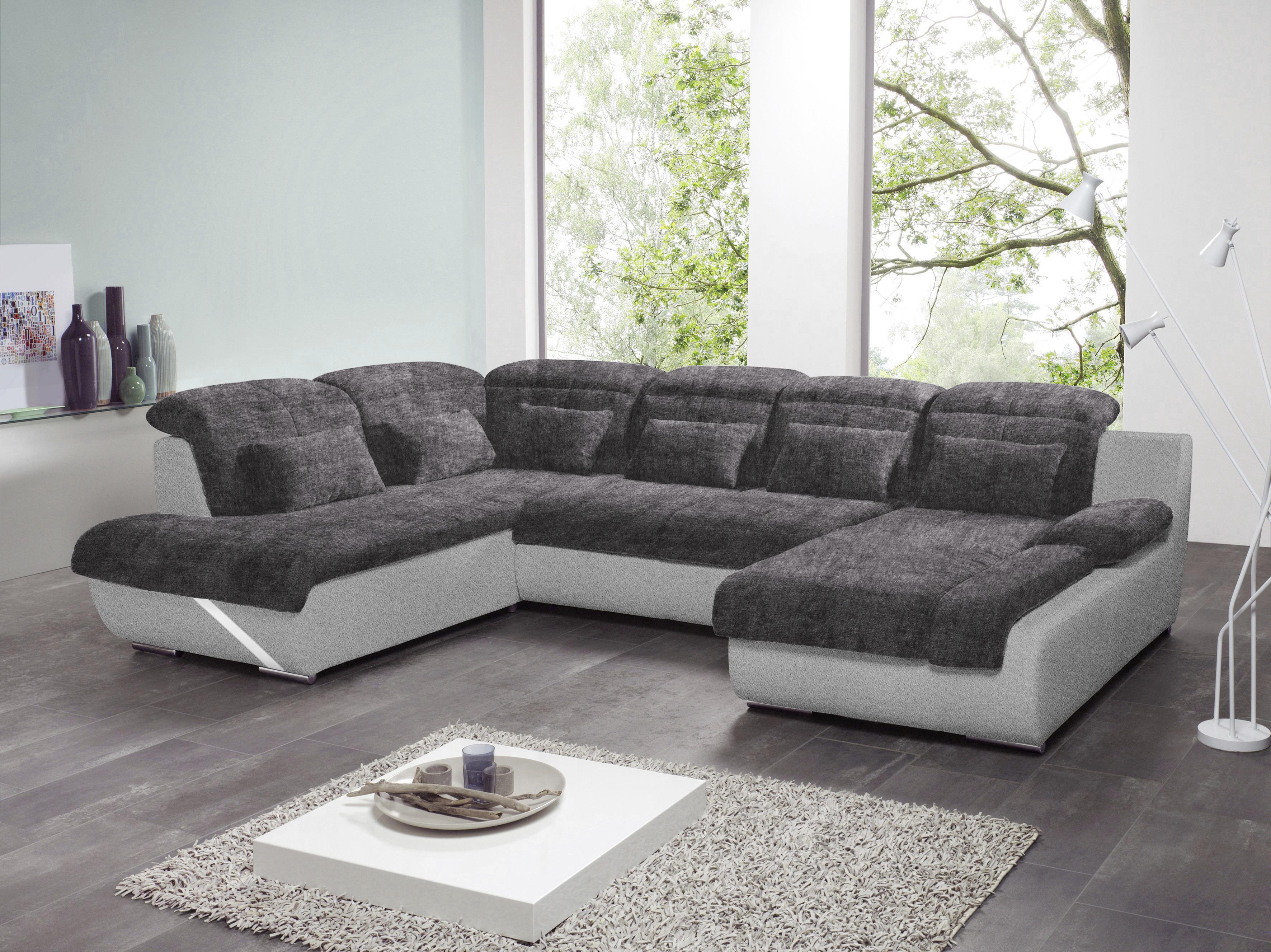 Sjedeća Garnitura Multi - siva/boje kroma, Modern, tekstil/metal (228/345/184cm) - Premium Living