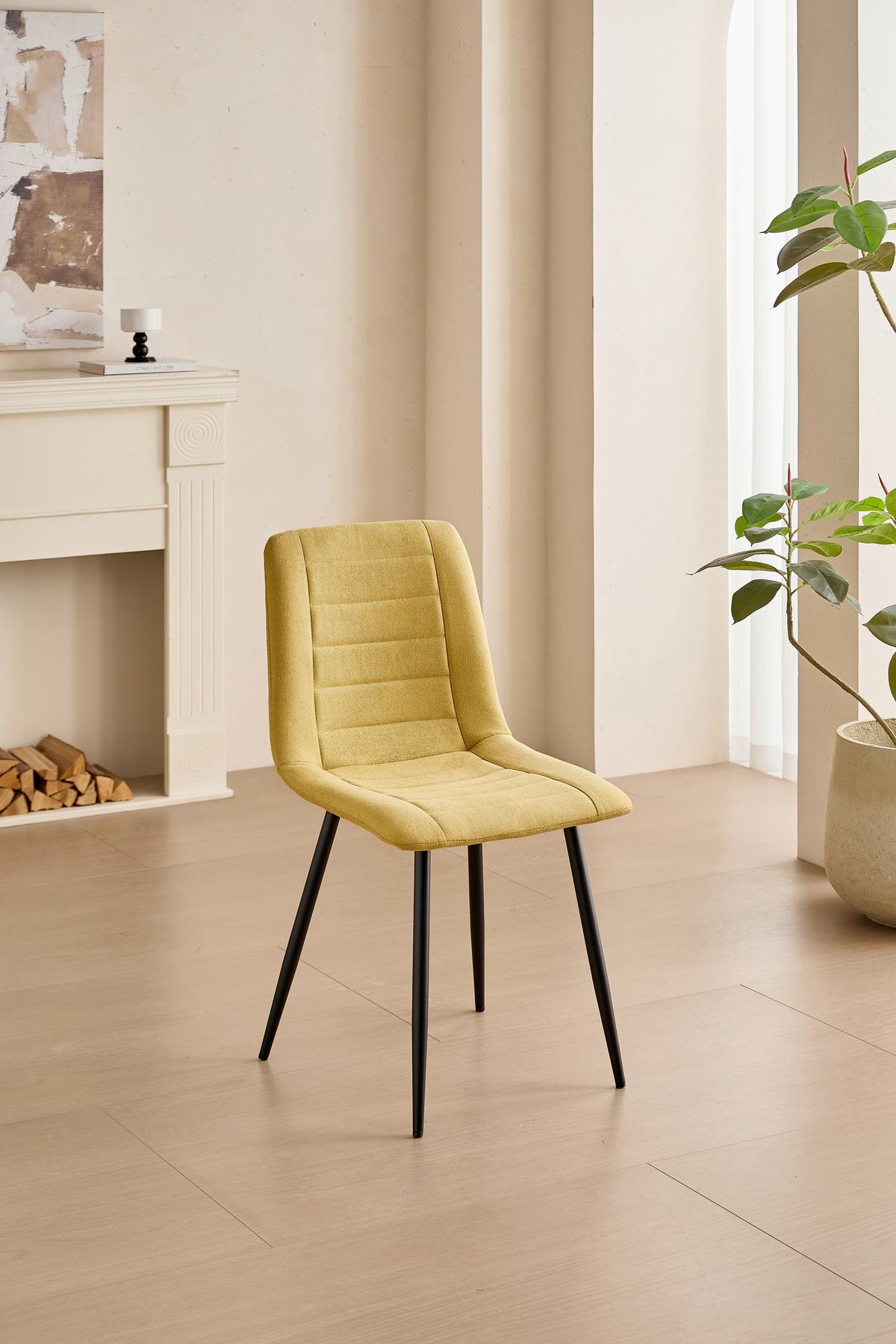 Stolica Una - žuta/crna, Basics, metal/tekstil (53/45/88cm) - Best Price