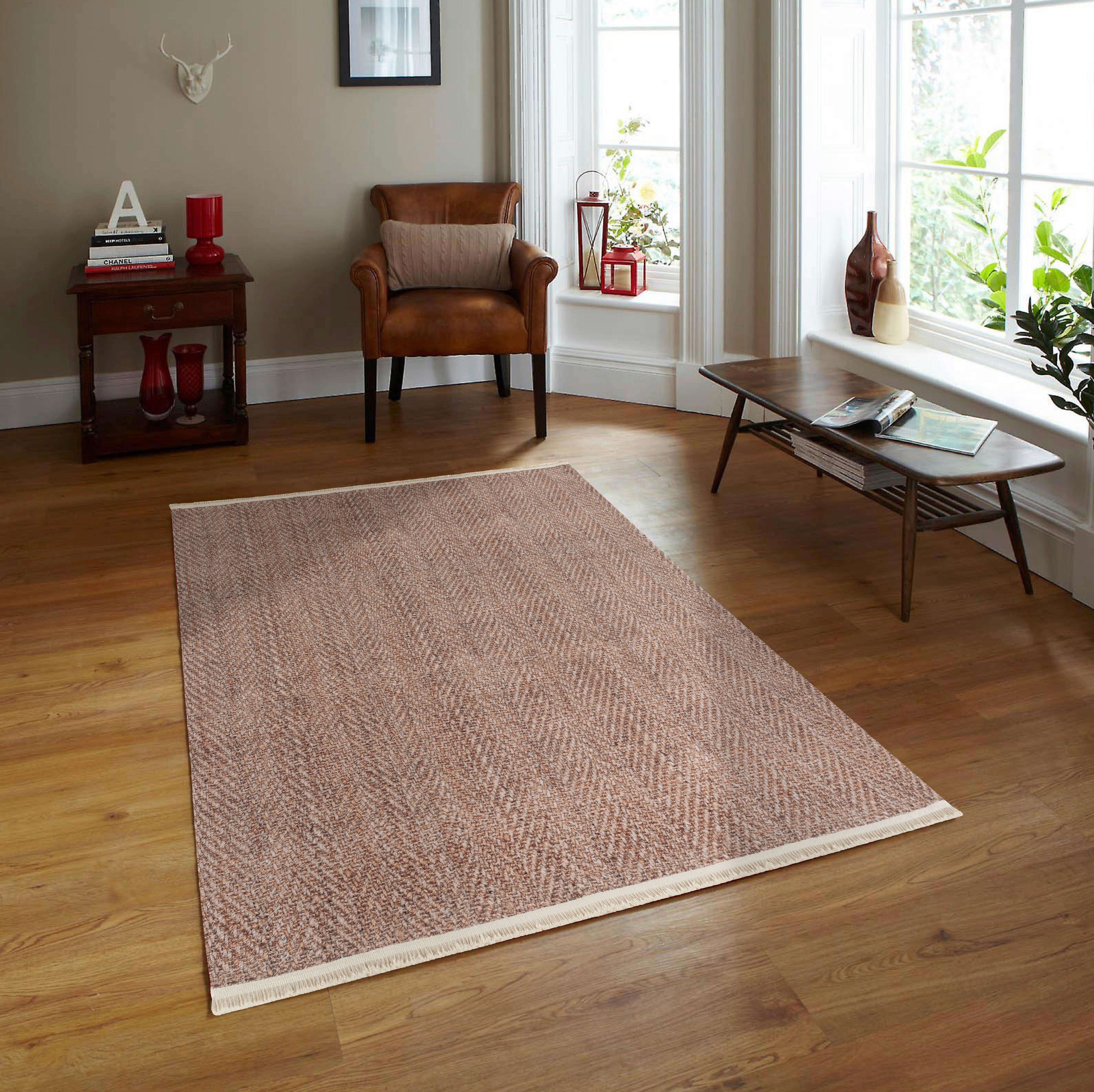 Webteppich Krissy in Beige ca. 160x230cm - Beige, KONVENTIONELL, Textil (160/230cm)