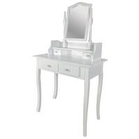 Măsuță de machiaj VANESSA 2 - alb, Modern, sticlă/lemn (80/142/40cm) - Modern Living