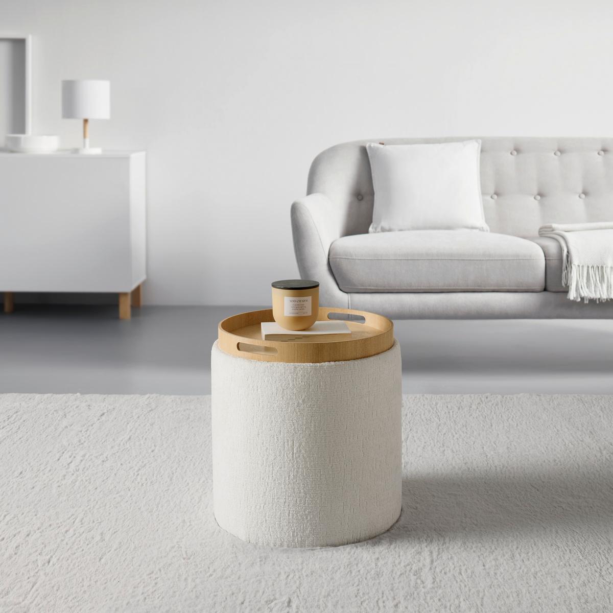 Hocker Chessy Weiß - Weiß, MODERN, Holzwerkstoff/Textil (39,5/40.5/39.5cm) - Mömax