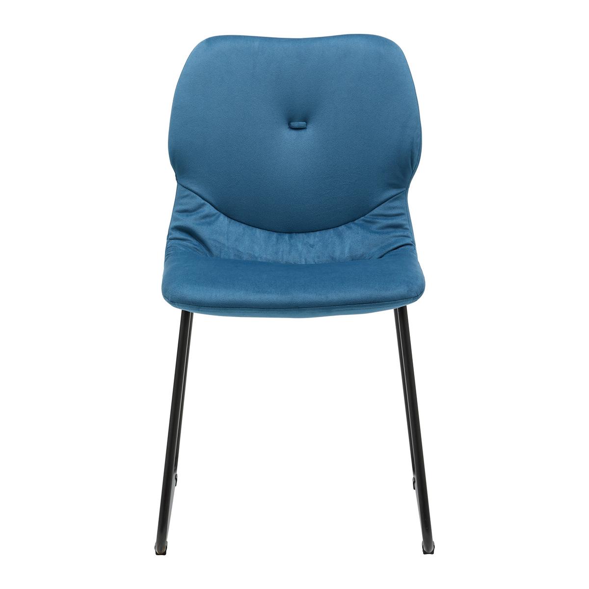 KRZESŁO ALICA - niebieski/czarny, Modern, metal/drewno (46/83/57cm) - Bessagi Home