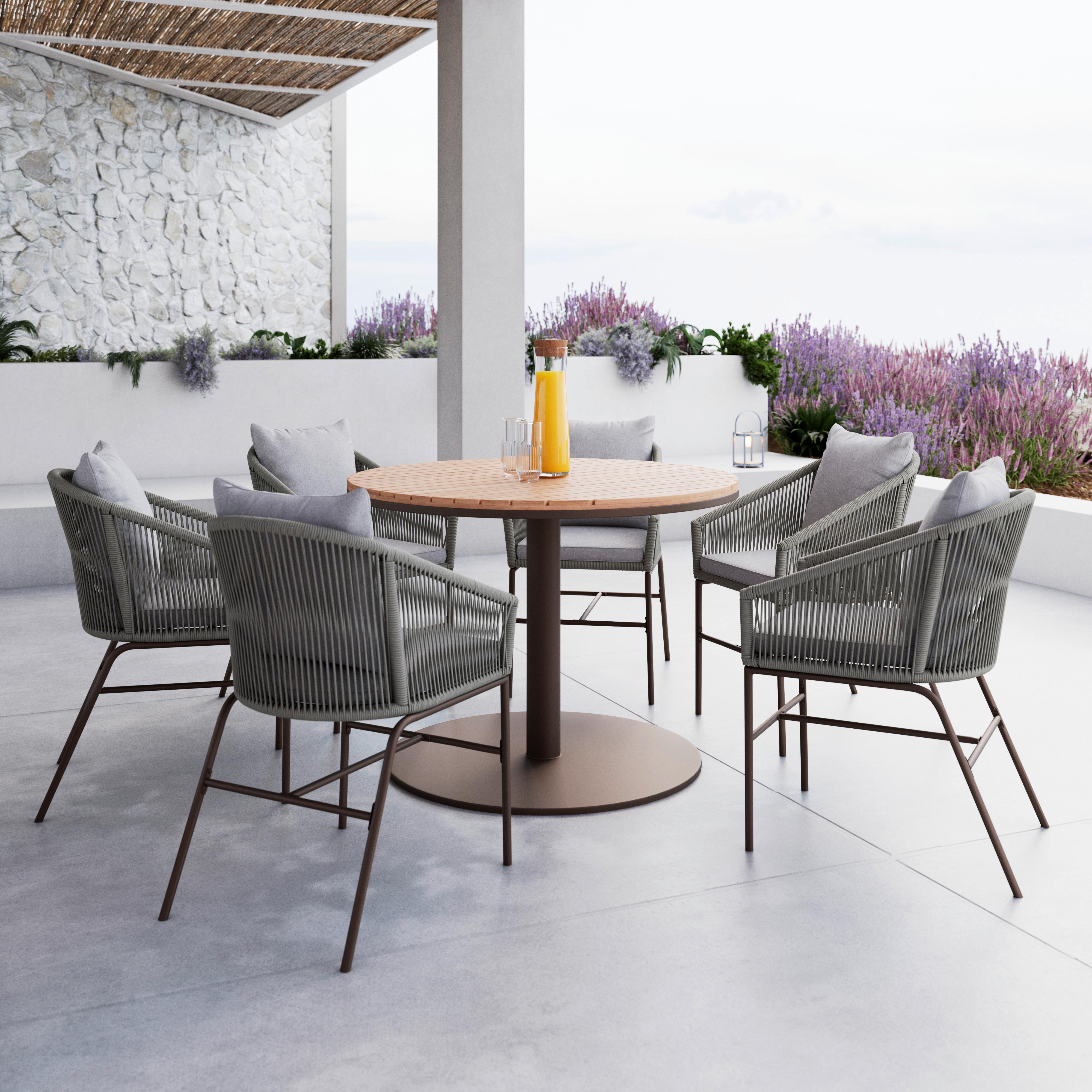 GARTENGARNITUR GIOVANNA - Braun/Grau, Modern, Holz/Textil (100/74cm) - Bessagi Garden