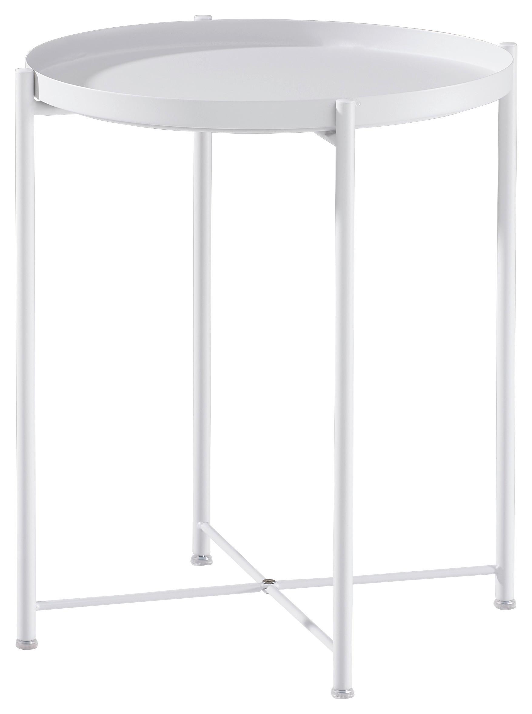 STOLIK BOCZNY TIM - biały, Basics, metal (47,5/47,5/53cm) - Carryhome