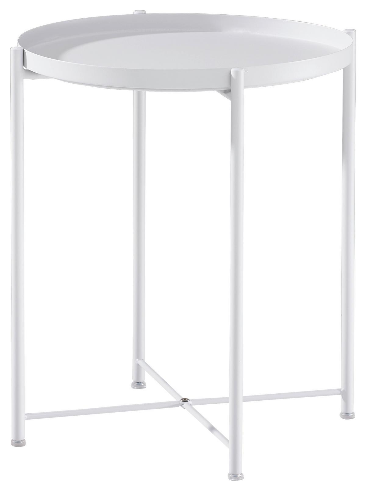 STOLIK BOCZNY TIM - biały, Basics, metal (47,5/47,5/53cm) - Carryhome