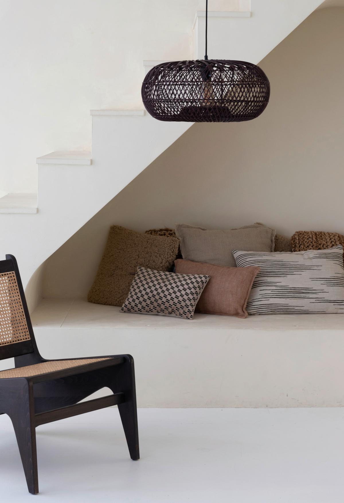 Viseča Svetilka Arizona, Bordo, Bambus - bordo, Basics, naravni materiali (50/23cm) - Good & Mojo