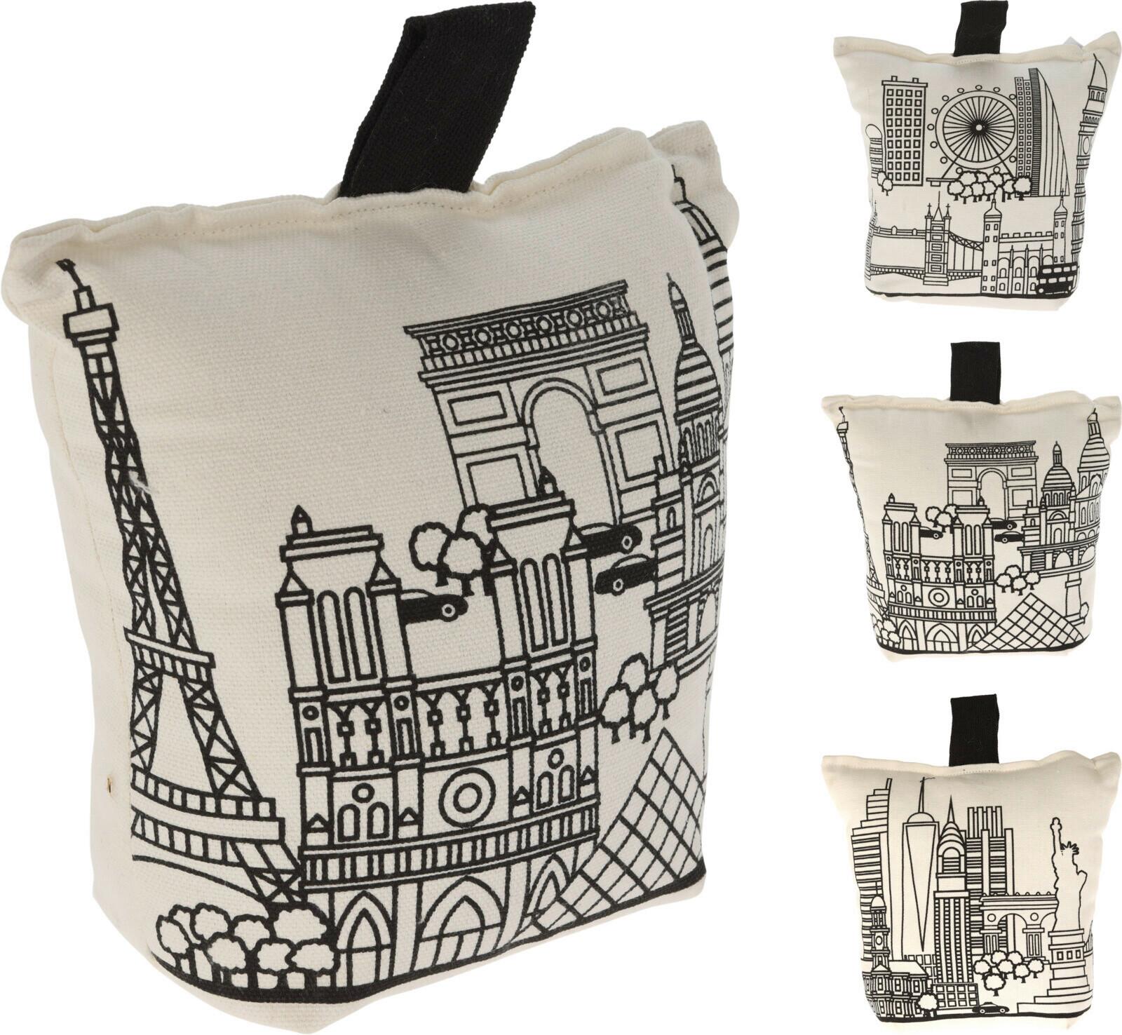 Ajtóütköző Cities - textil (20cm)