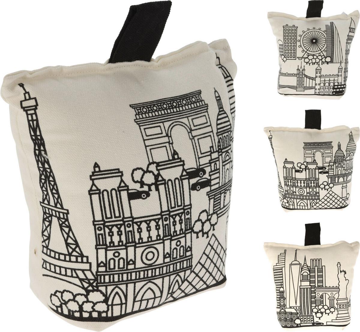 Ajtóütköző Cities - textil (20cm)