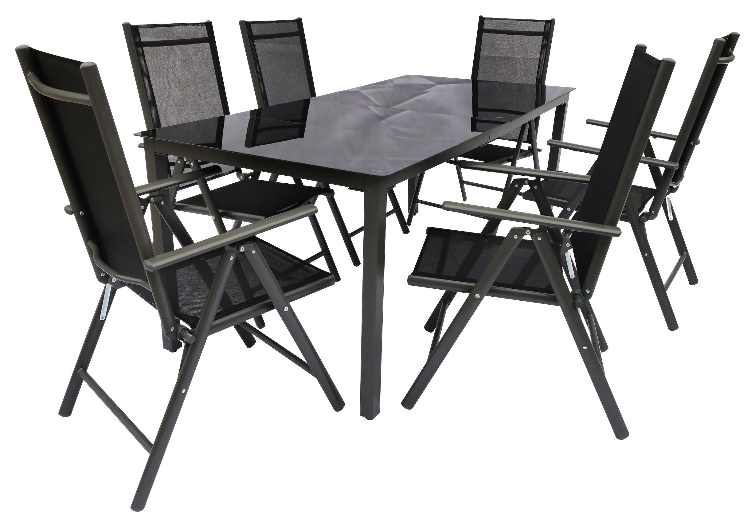 Vrtni Set Kalia, Črna, 7-Delno - črna/antracit, Basics, kovina - Gardenson