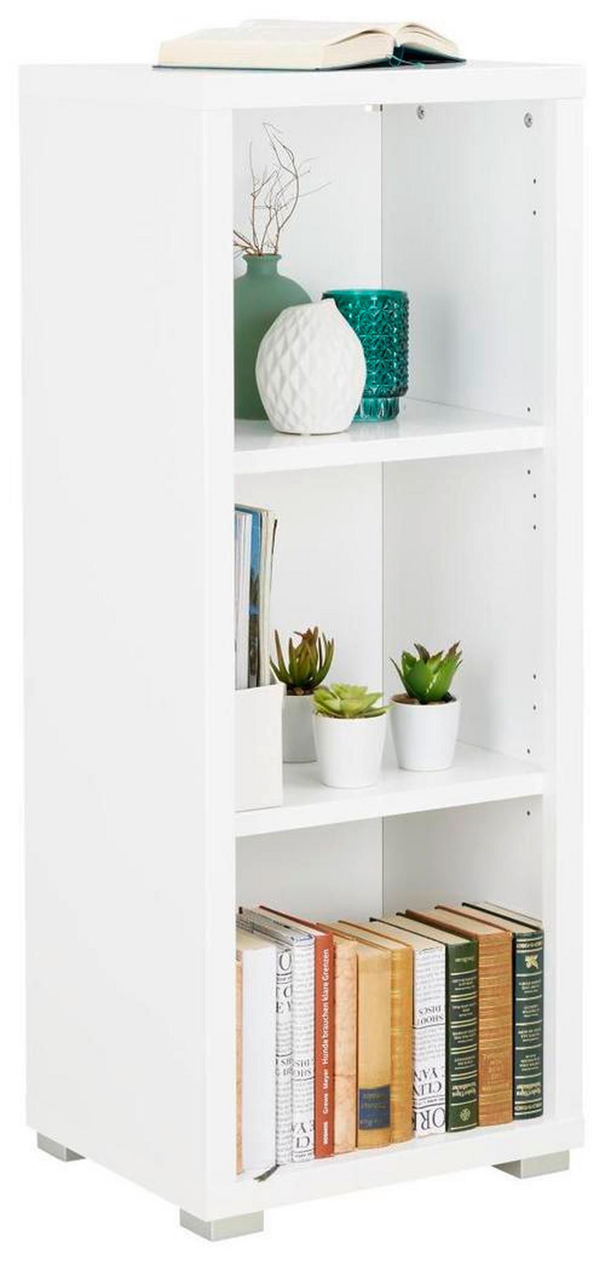 Regal in Weiss Hochglanz - Silberfarben, Modern (43/112/36cm) - Mömax