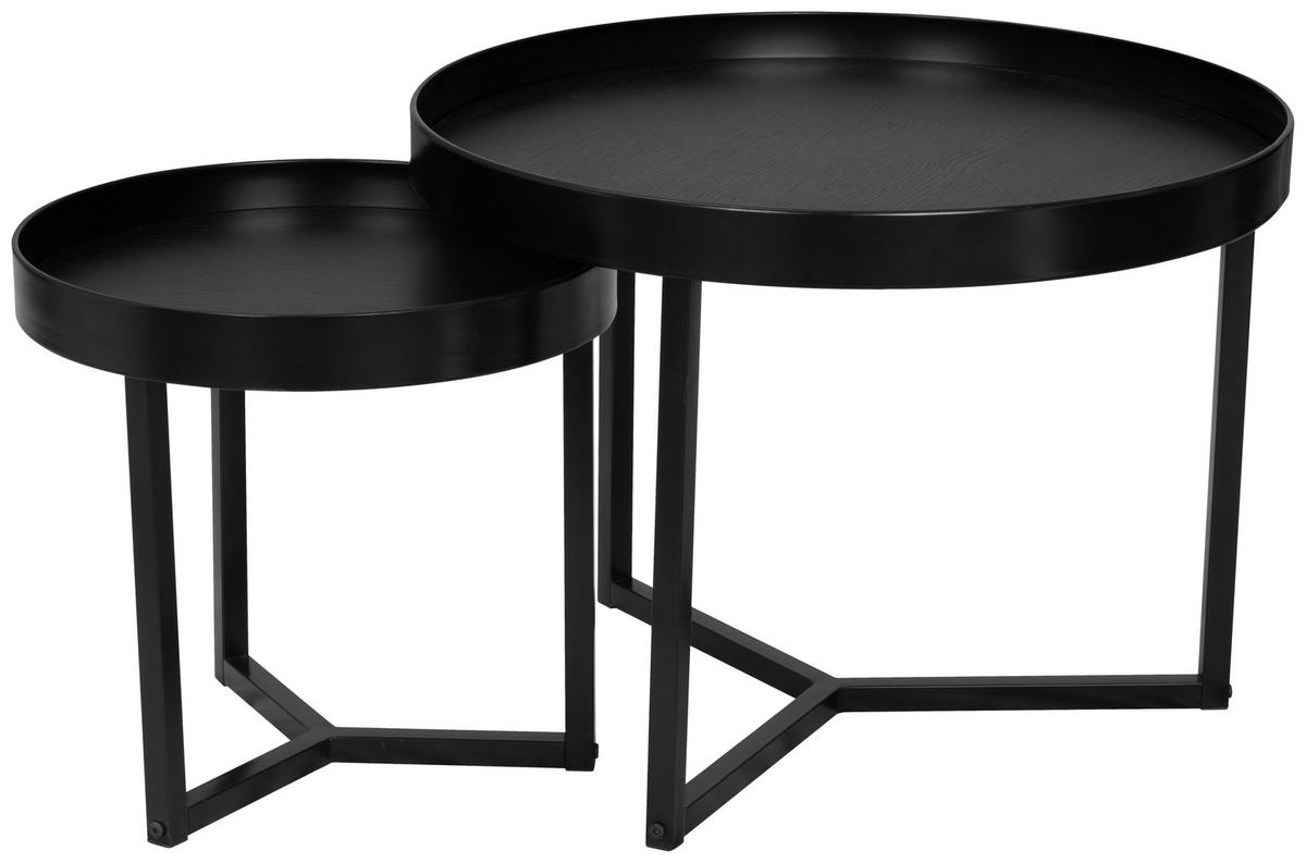 ZESTAW STOLIKÓW KAWOWYCH NINGBO - czarny, Design, materiał drewnopochodny/metal - MID.YOU
