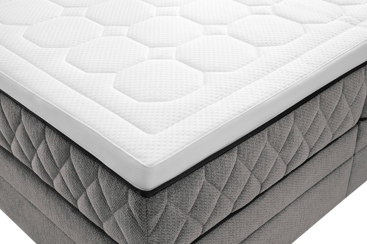 Boxspring Krevet Carmen - siva/tirkizna, Konvencionalno, drvni materijal/drvo (180/200cm) - Modern Living