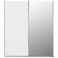 Schwebetürenschrank in Weiß mit Spiegel - KONVENTIONELL, Holzwerkstoff/Metall (181/210/62cm) - Modern Living Schwebetürenschrank in Weiß mit Spiegel - KONVENTIONELL, Holzwerkstoff/Metall (181/210/62cm) - Modern Living