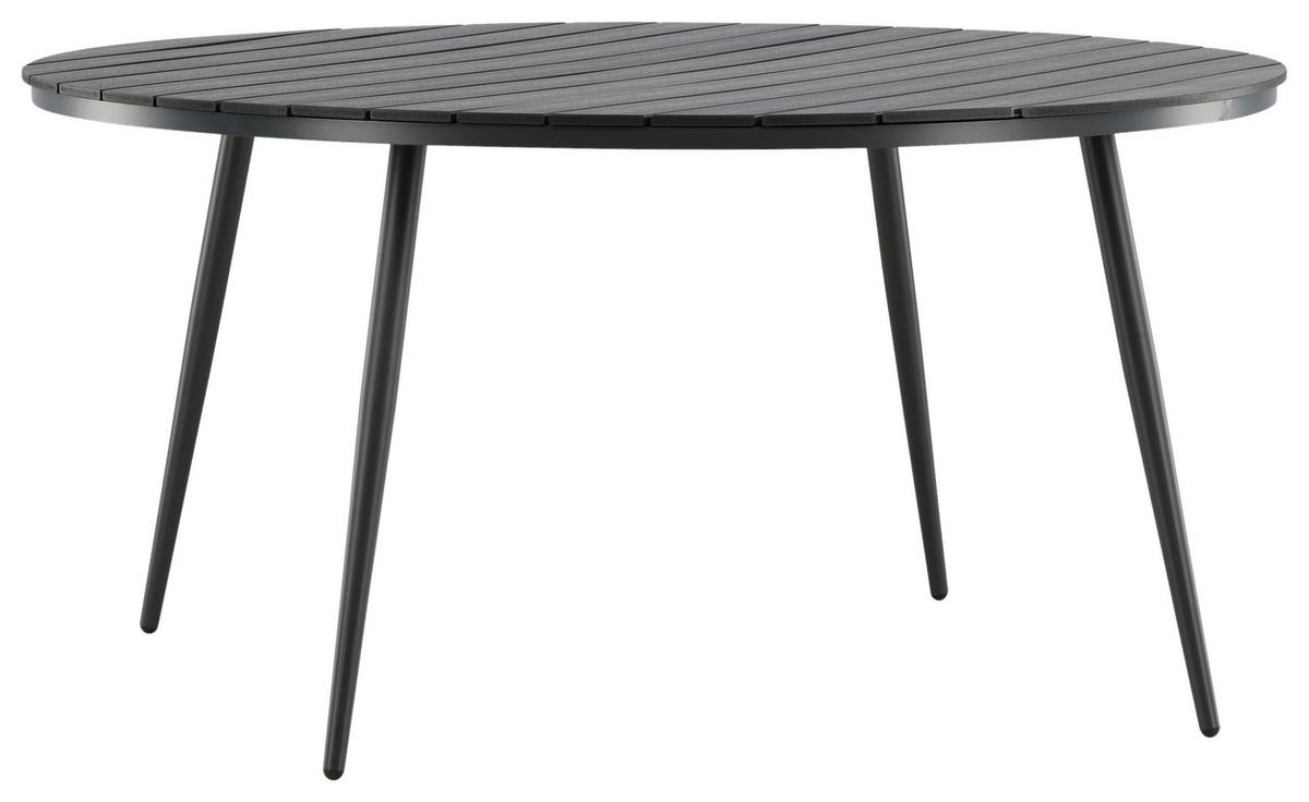 GARTENTISCH BREAK - Schwarz, KONVENTIONELL, Kunststoff/Metall (150/150/74cm) - Gardenson