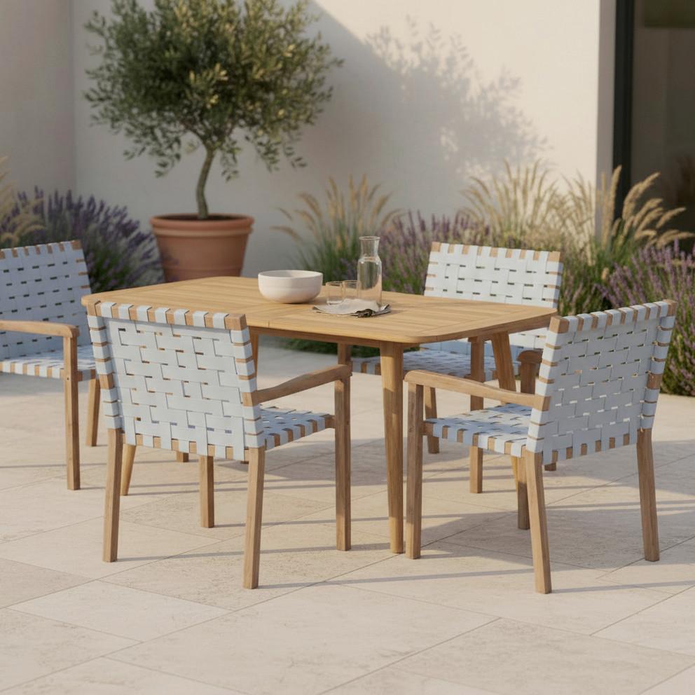 Set Vrtnih Stolov Lauria, 2 Kos, Krem - krem barve/barve akacije, Moderno, tekstil/les (58,5/84/60cm) - Bessagi Garden