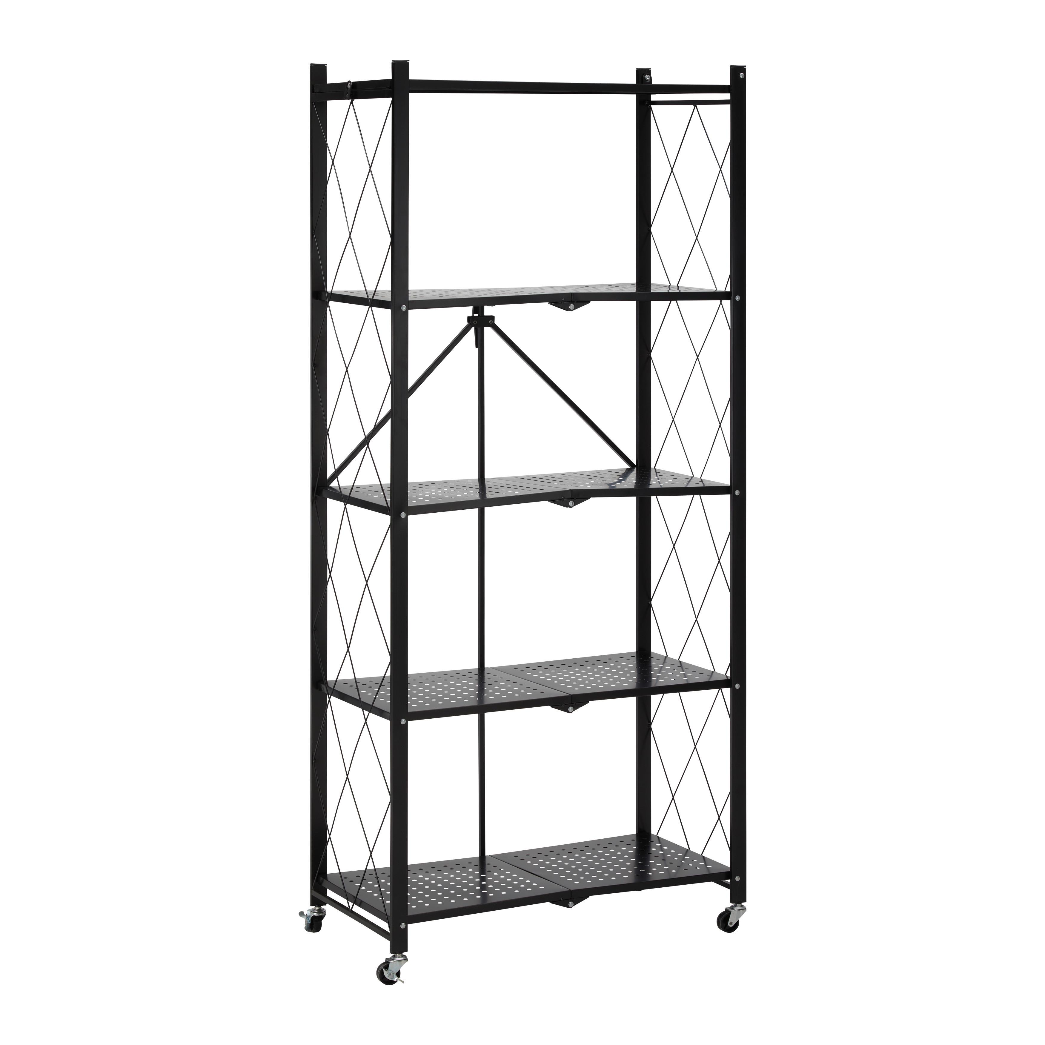 REGAŁ STOJĄCY SANDRO - czarny, Modern, tworzywo sztuczne/metal (72/163/36cm) - Bessagi Home
