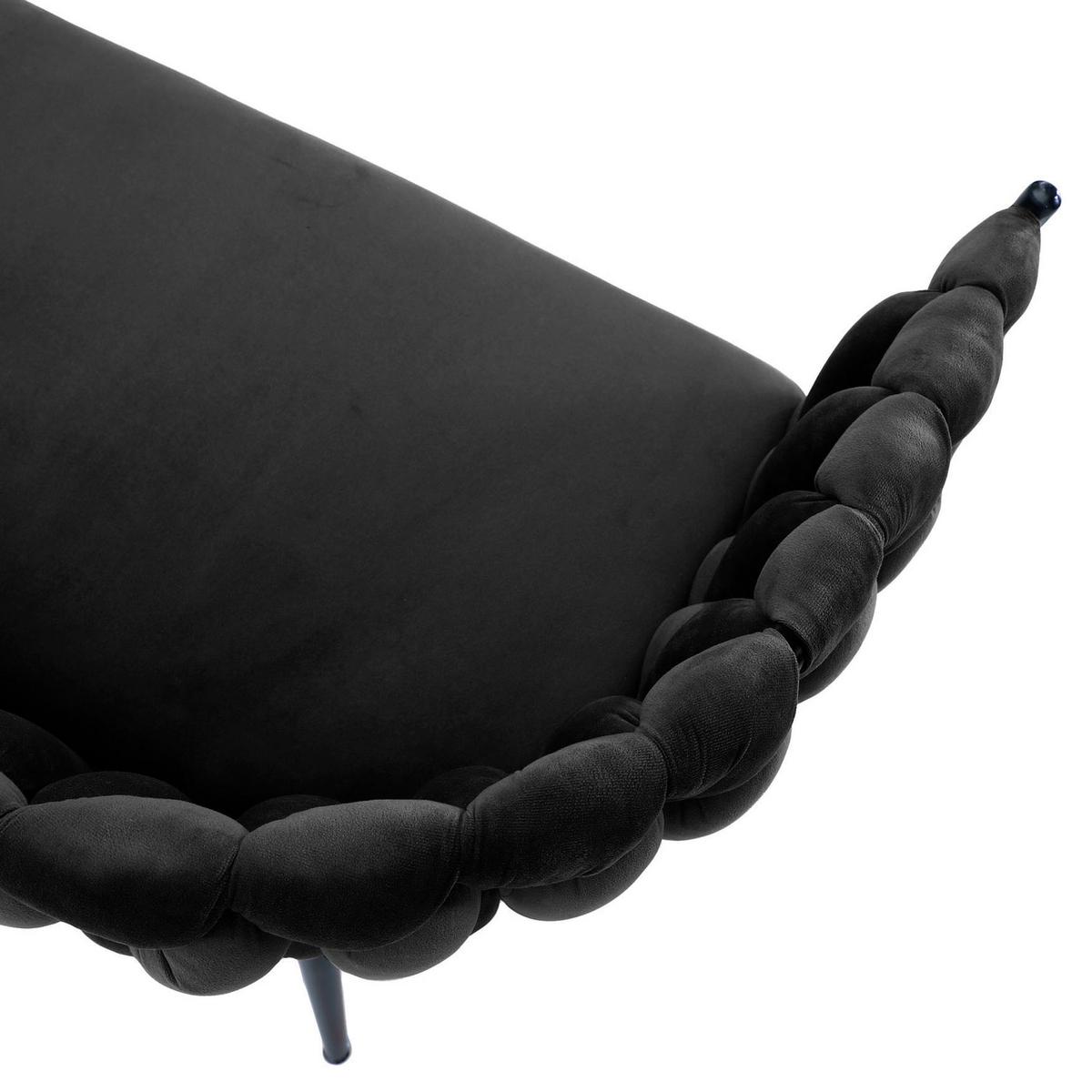 ŁAWKA WEAVY - czarny, Modern, metal/tkanina (130/78/55cm) - Livetastic