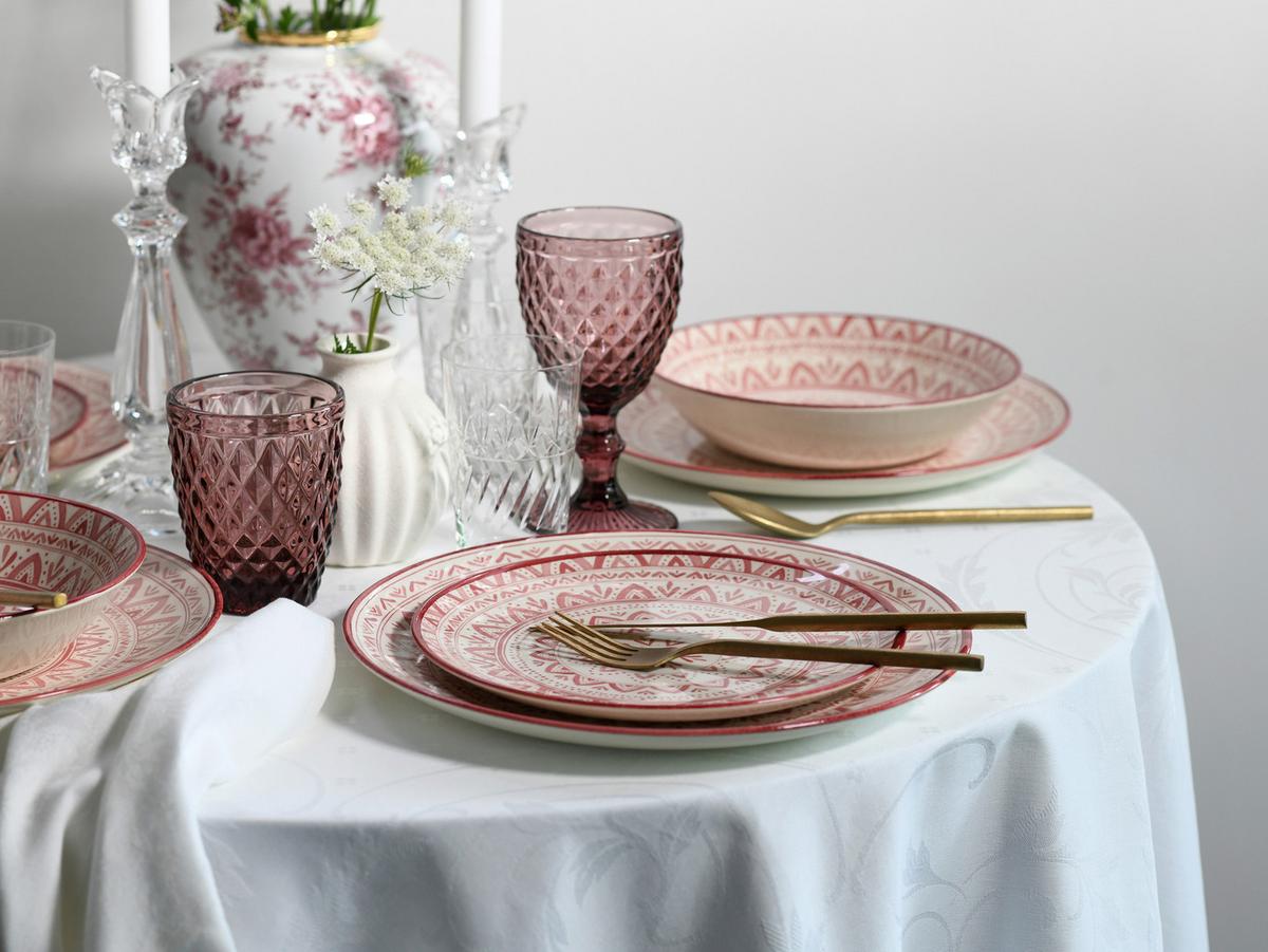 Jedilni Servis Mexico, 18-Delni - opečnato rjava/bela, Basics, keramika - Creatable