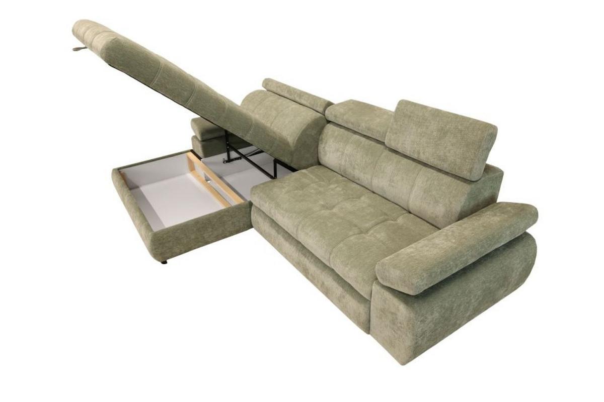 Kutna Garnitura Vegas - zelena/crna, Design, drvo/tekstil (173/294cm) - Modern Living