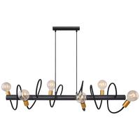 HÄNGELEUCHTE EDDY L: 230 CM GOLDFARBEN - Goldfarben/Schwarz, Basics, Metall (230/19/150cm) - Globo