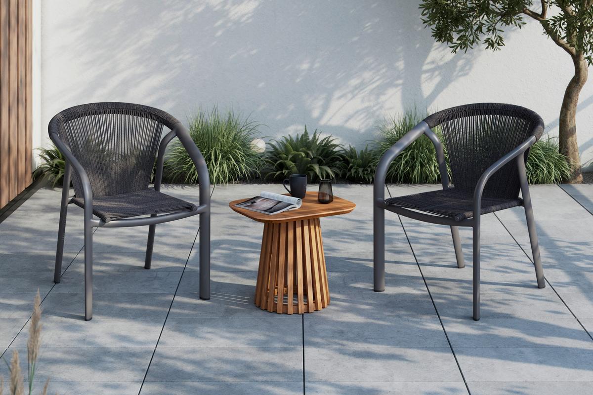 KRZESŁO OGRODOWE FERRARA - antracytowy, Modern, tworzywo sztuczne/metal (56/79/62cm) - Ambia Garden