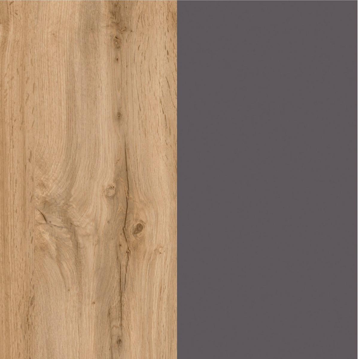Küchenblock Turin o. Geräte ca. 390 cm Graphit/Eiche - Eiche Wotan/Graphitfarben, Design, Holzwerkstoff (390cm) - Held