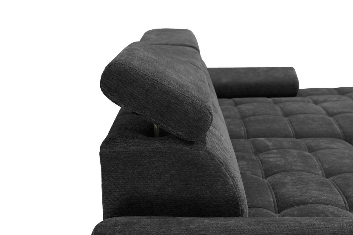 Kutna Garnitura Vegas - crna, Design, drvo/tekstil (294/173cm) - Modern Living