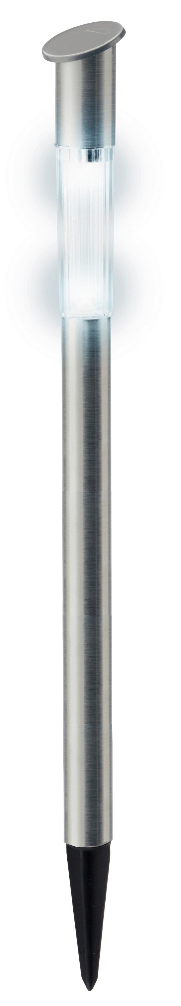 Solarleuchte Nolmi Edelstahlfarben max. 0,06 Watt - Edelstahlfarben, Konventionell, Kunststoff/Metall (5/70cm) - Modern Living