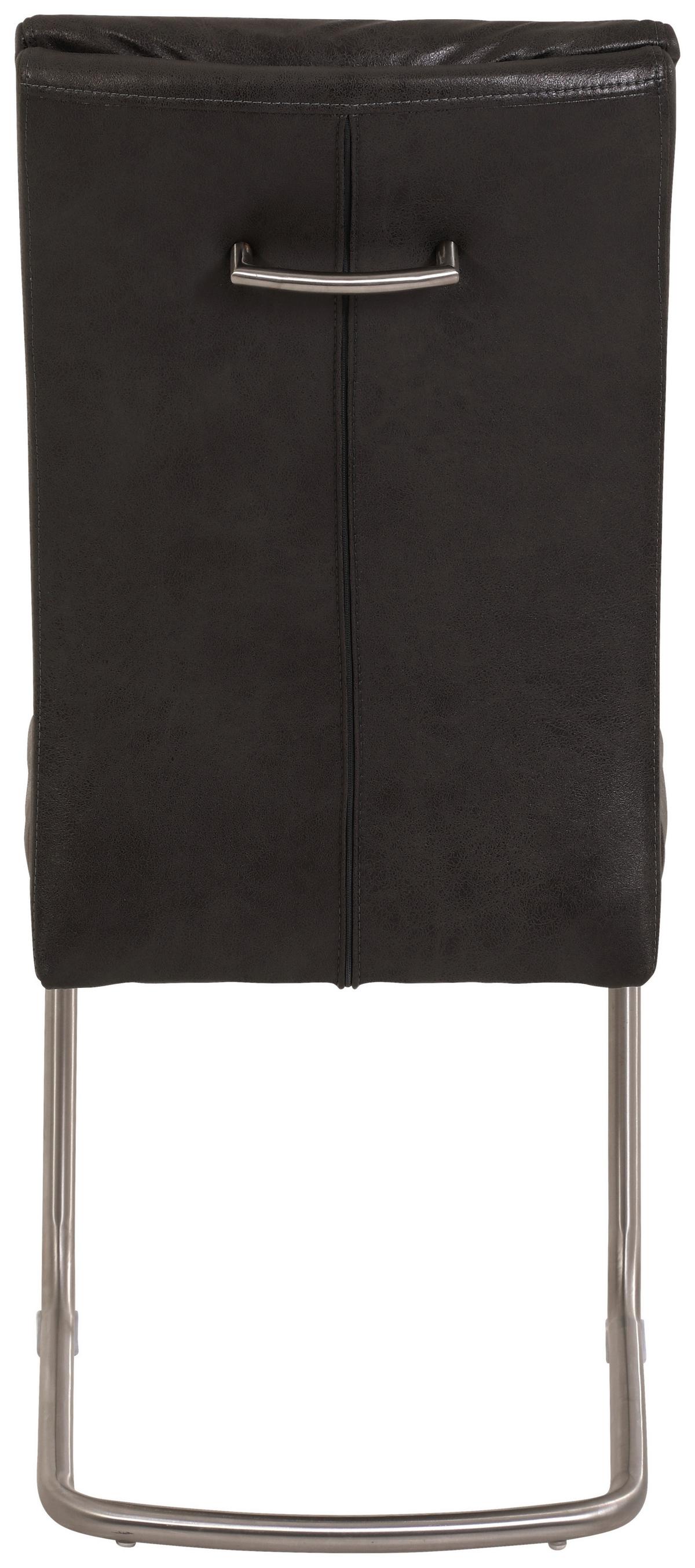 Schwingstuhl-Set Paula Anthrazit 2er-Set - Edelstahlfarben/Anthrazit, MODERN, Textil/Metall (45/102/65cm) - MID.YOU