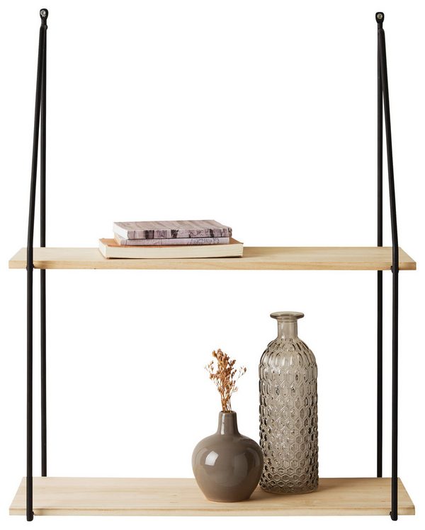 Wandregal in Naturfarbe Schwarz online bestellen