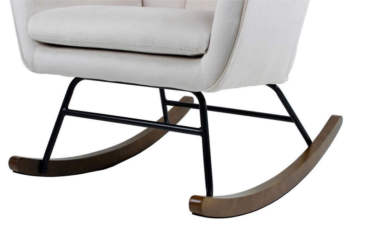 Schaukelstuhl Bryana Beige Polyester - Beige, Design, Holz/Kunststoff (68/97/88cm) - Kayoom