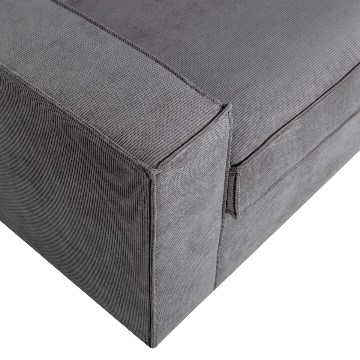 Ecksofa Thomas Dunkelgrau S: 283x197cm - Dunkelgrau/Schwarz, Design, Kunststoff/Textil (283/197cm) - Livetastic
