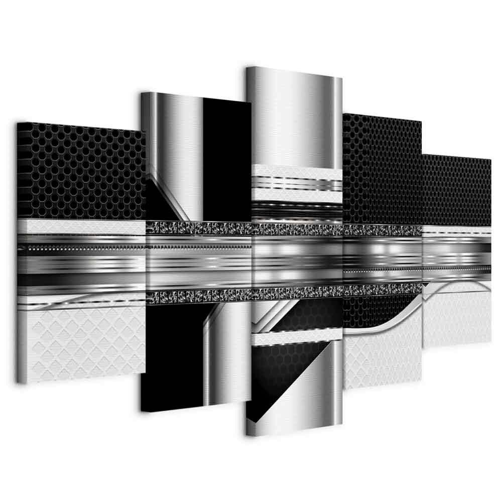 Slika Na Platnu Silver Cut - siva/črna, Basics, tekstil/leseni material (200/100/1.2cm) - artgeist