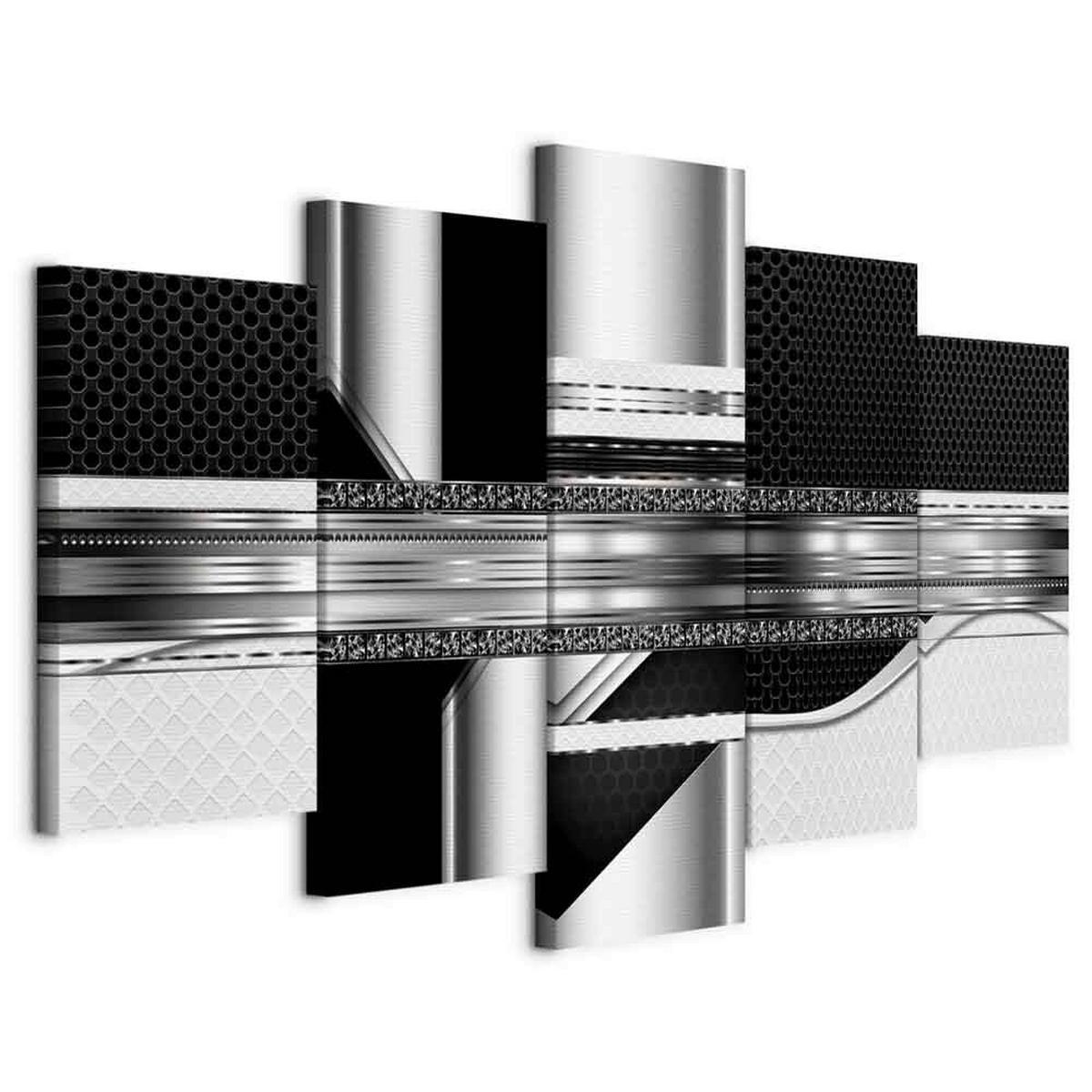 Slika Na Platnu Silver Cut - siva/črna, Basics, tekstil/leseni material (200/100/1.2cm) - artgeist