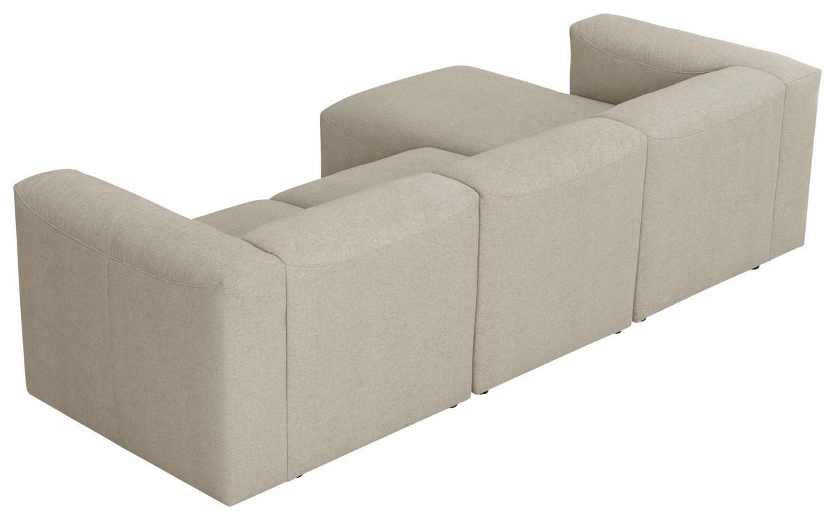 Ecksofa Lena in Creme Flachgewebe - Creme, Design, Kunststoff/Textil (160/275cm) - Max Winzer