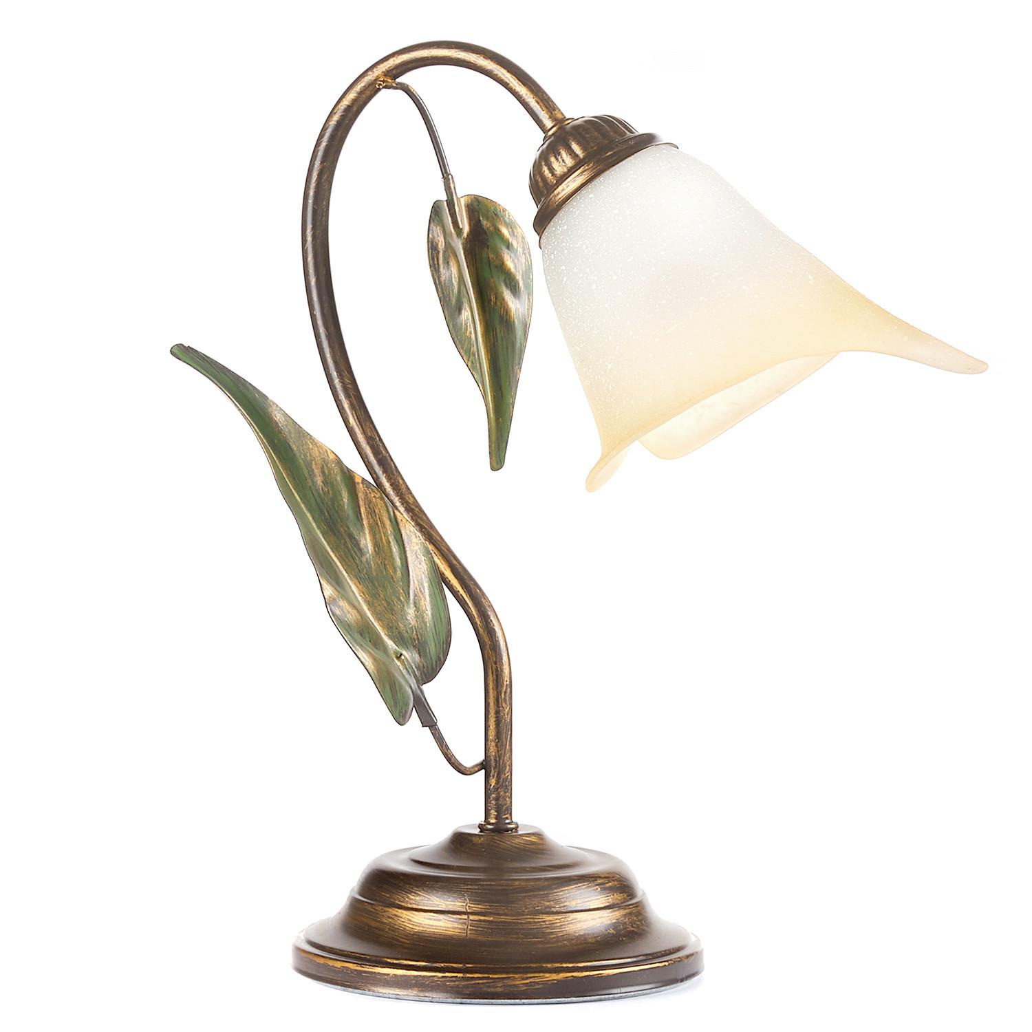Tischleuchte Miranda Bronze/Olivgrün max. 6 Watt - Bronzefarben/Olivgrün, KONVENTIONELL, Glas/Metall (29/30/20cm)