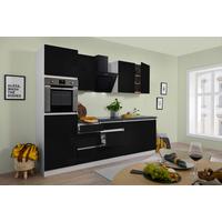 Küchenblock Premium Schwarz mit E-Geräten B: ca. 270 cm - Schwarz/Braun, MODERN, Holzwerkstoff (270cm) - Respekta