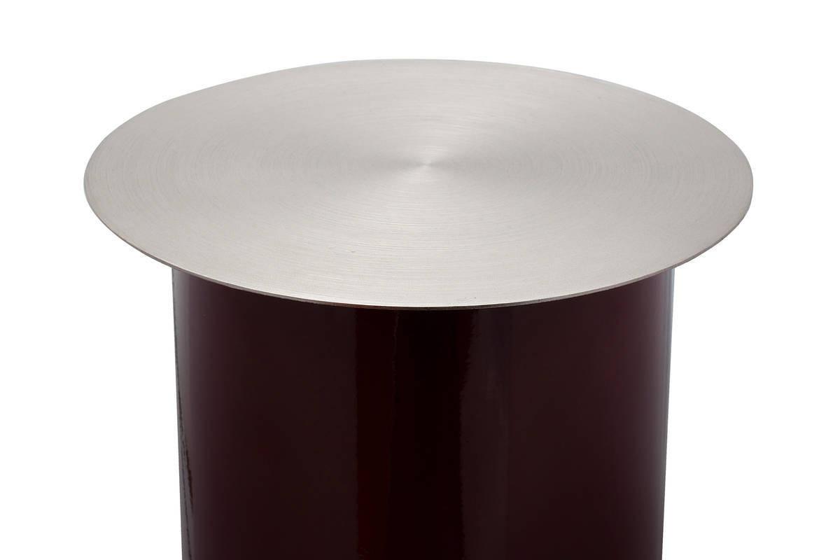 KERZENSTÄNDER BODENKERZENSTÄND. ART DECO 165 - Pflaume/Silberfarben, Trend, Metall (20/40/20cm) - Kayoom