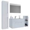 Kopalnica Badinos, Bela - bela/barve aluminija, Moderno, kovina/leseni material (126cm) - MID.YOU