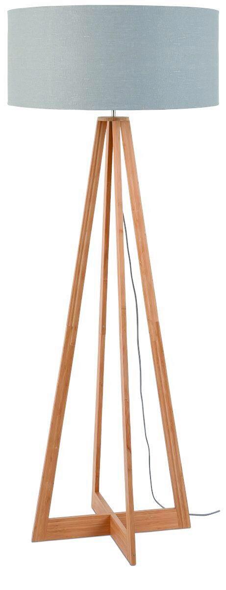 Stoječa Svetilka Everest, Svetlo Siva, Bambus - naravne barve/svetlo siva, Trend (60/158cm) - Good & Mojo