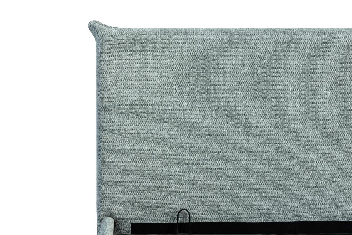 Oblazinjena Postelja Pico, Svetlo Siva, 180x200cm - črna/svetlo siva, Design, kovina/umetna masa (188/100/216cm) - Livetastic