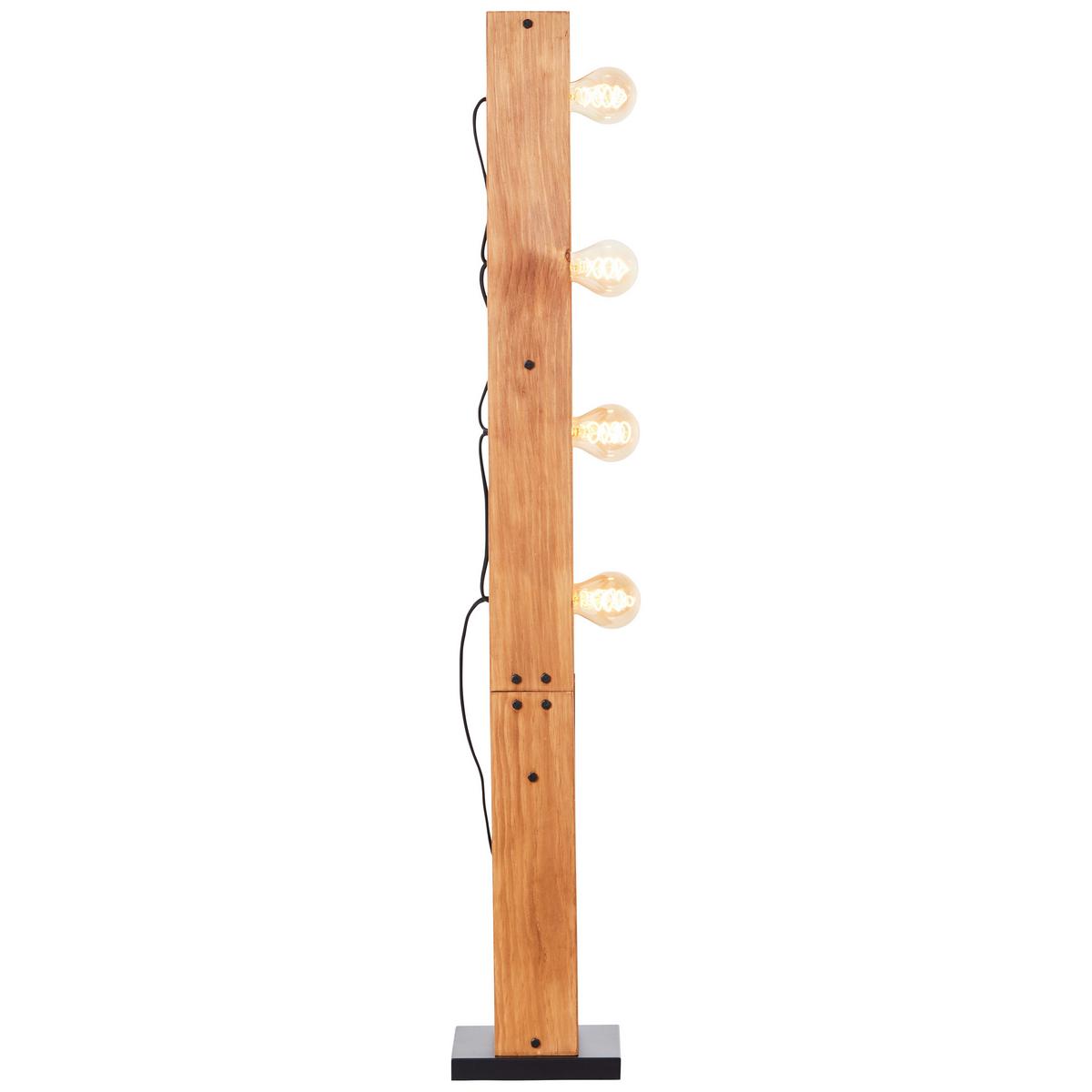 Stehleuchte Calandra max. 42 Watt - Schwarz/Braun, Natur, Holz/Metall (20/125,5/20cm) - Brilliant