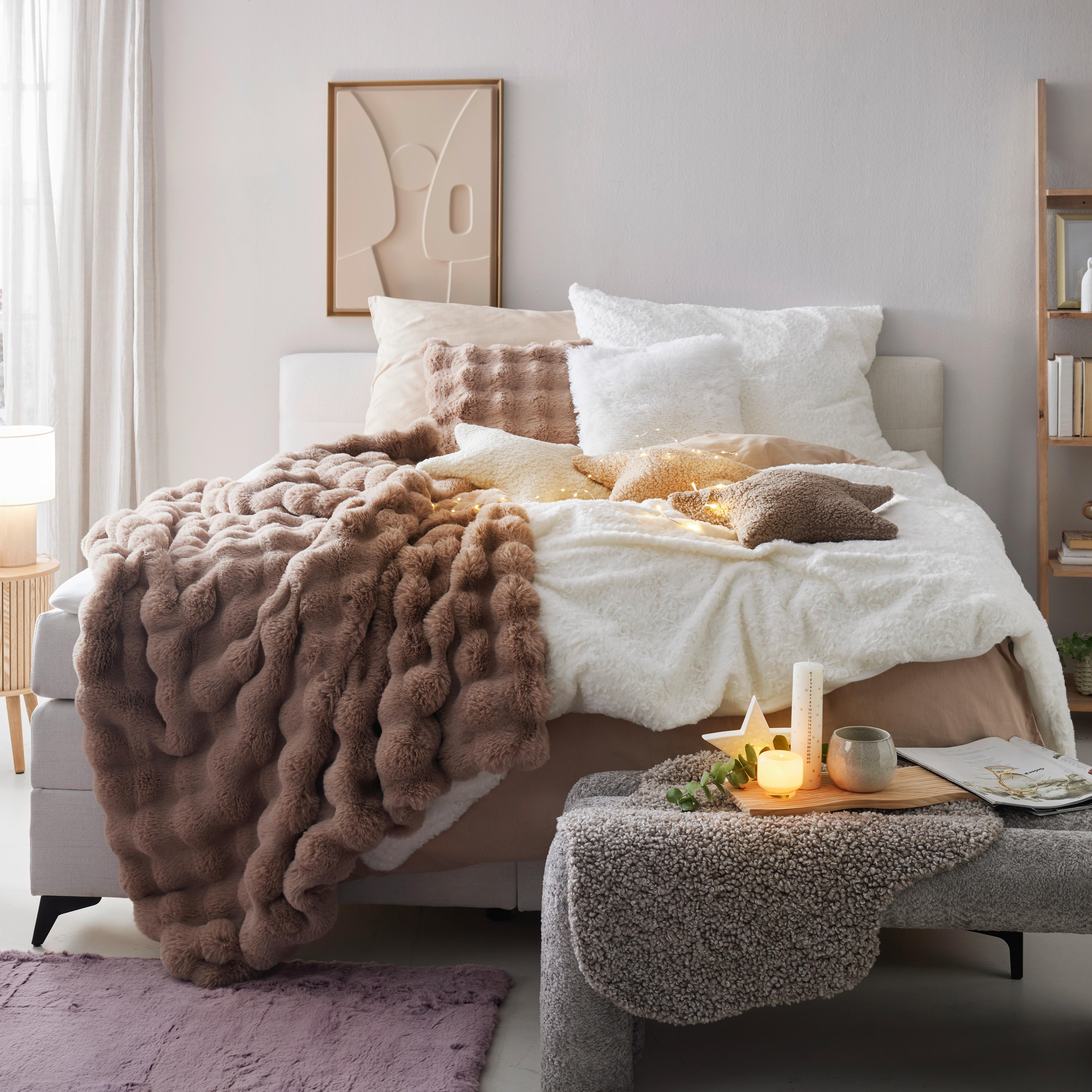 PÄLSKUDDE BELLA - naturfärgad, Modern, textil (45/45cm) - Premium Living