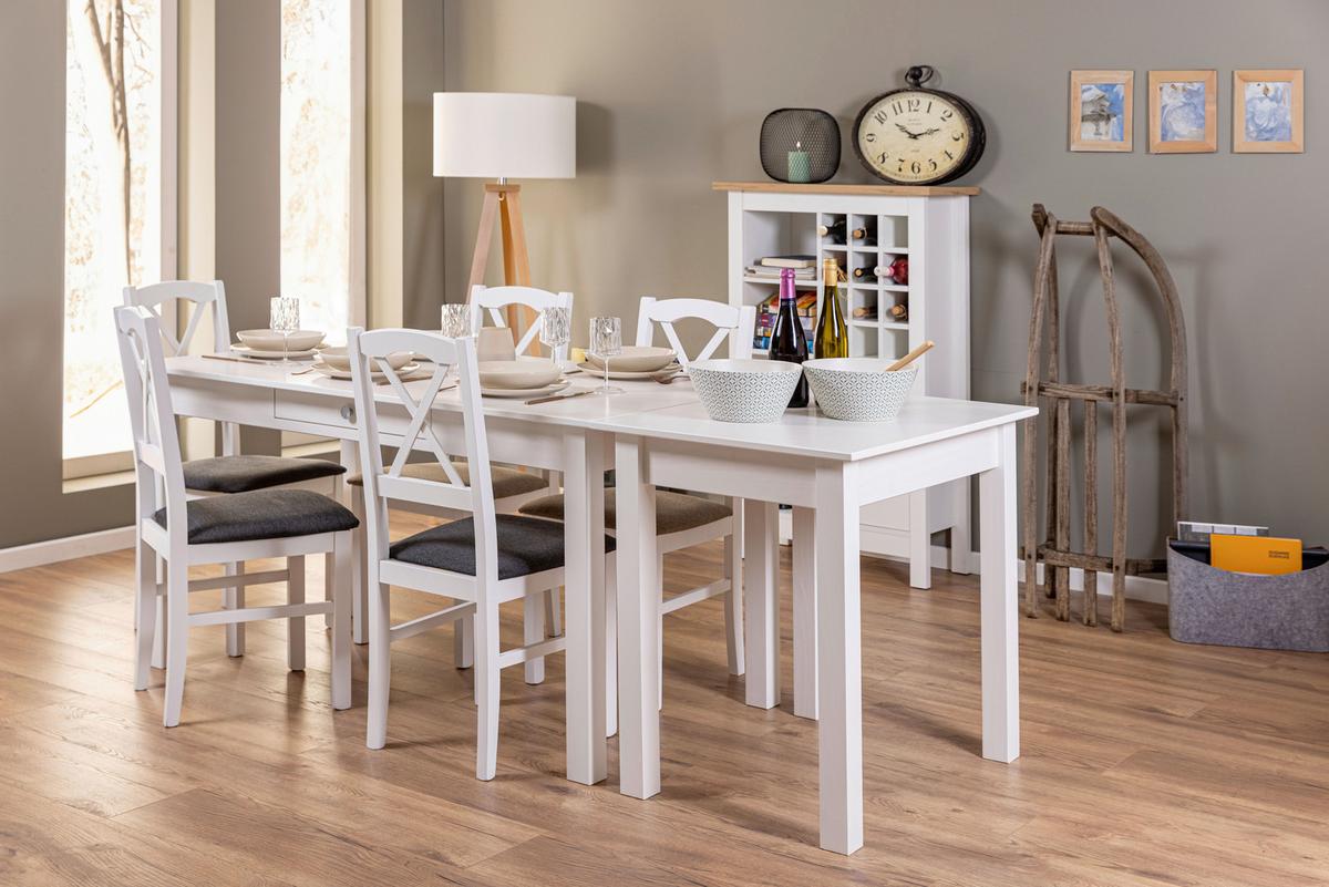 Esstisch Chilly Home ca. 60x76x80 cm Weiß - Weiß, KONVENTIONELL, Holz (60/76/80cm) - MID.YOU