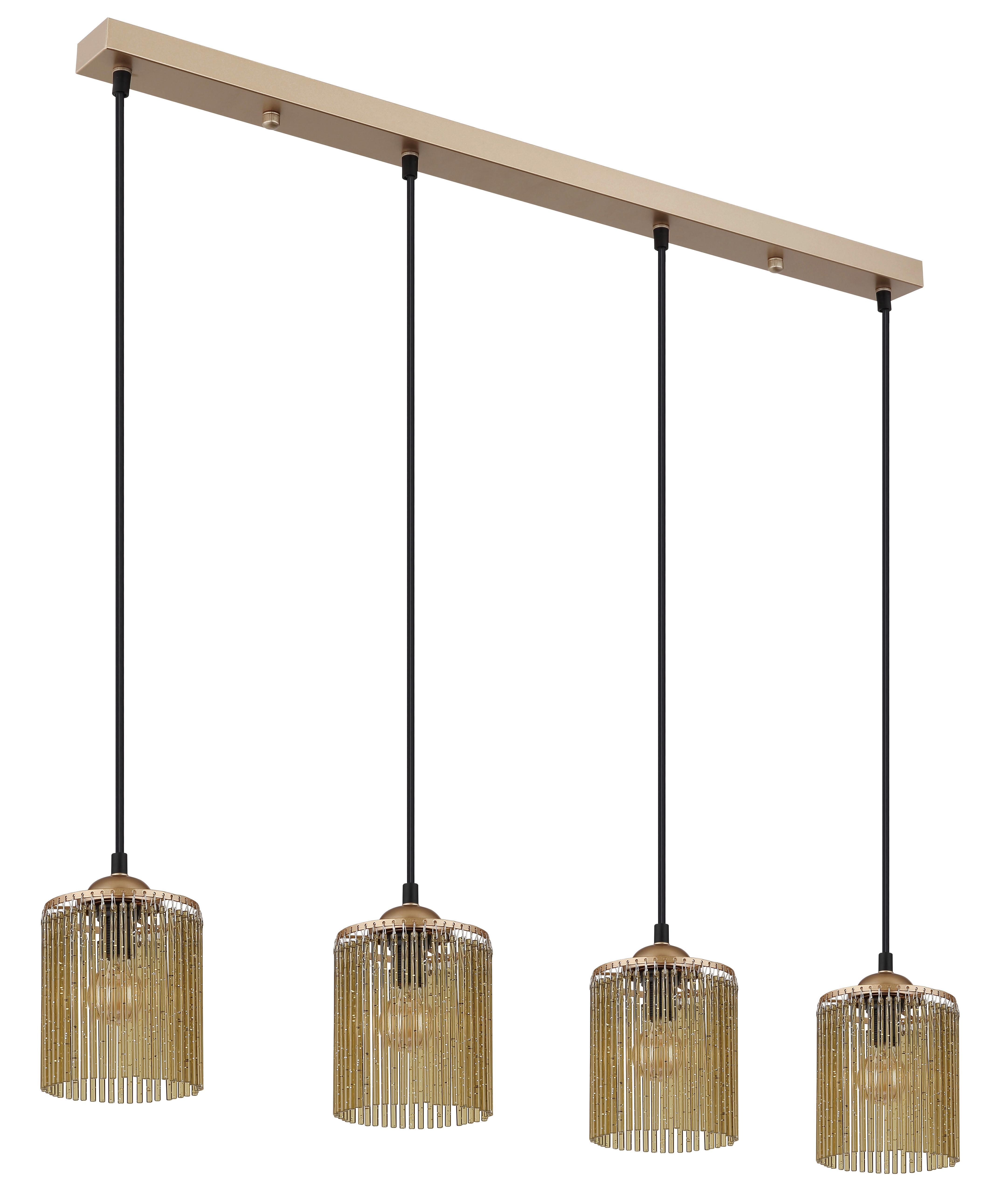 HÄNGELEUCHTE 33080445 LEEDS - Goldfarben/Schwarz, Design, Kunststoff/Metall (87/12/133cm) - Globo