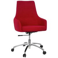 Vrtljivi Stol Shake 100, Rdeča, Z Dekorativno Blazino - rdeča/srebrne barve, Basics, kovina/umetna masa (65/97/60cm) - MID.YOU