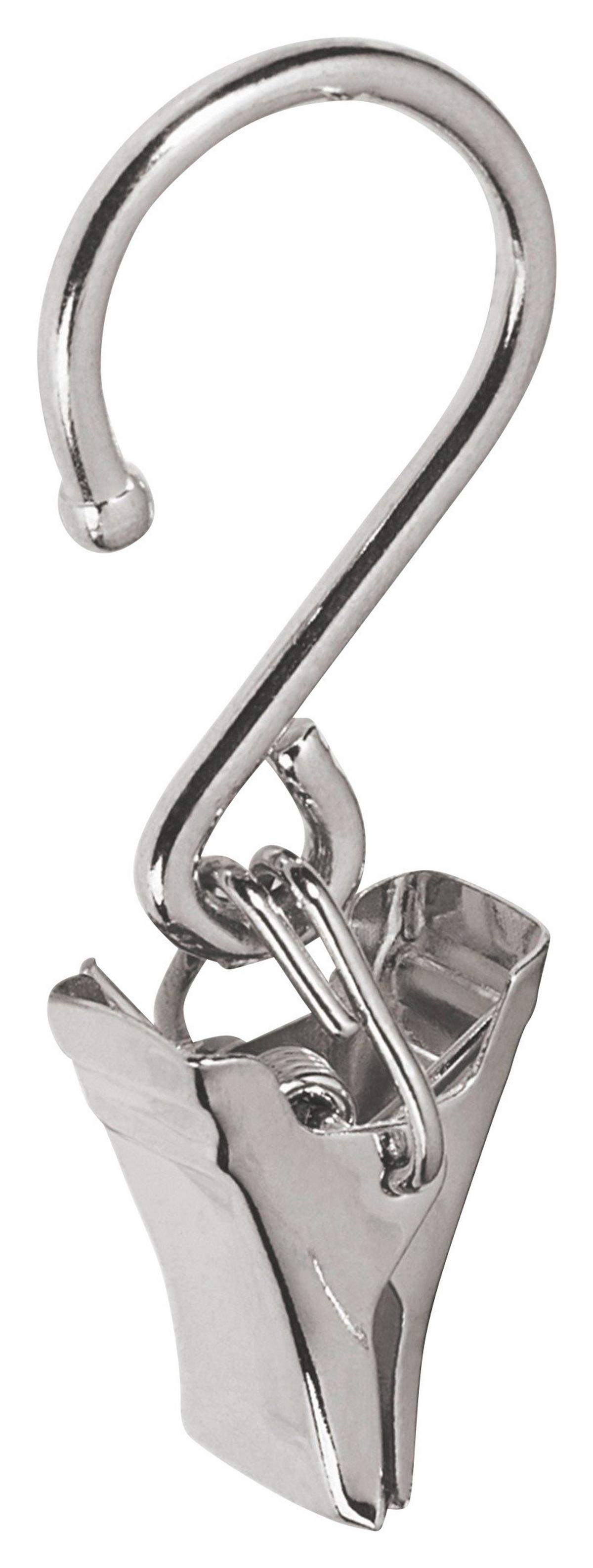 Seilklemme Klaus aus Metall, 20 Stk. - Nickelfarben, Metall (4.5cm) - Modern Living
